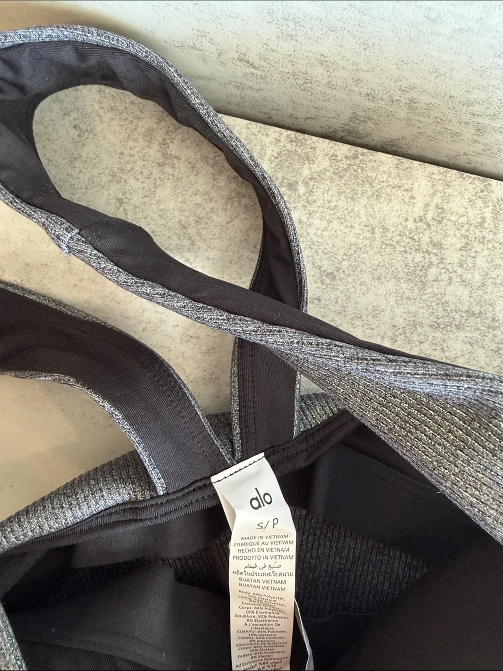 ALO Alosoft Ribbed Shimmery Legging and Bra Set